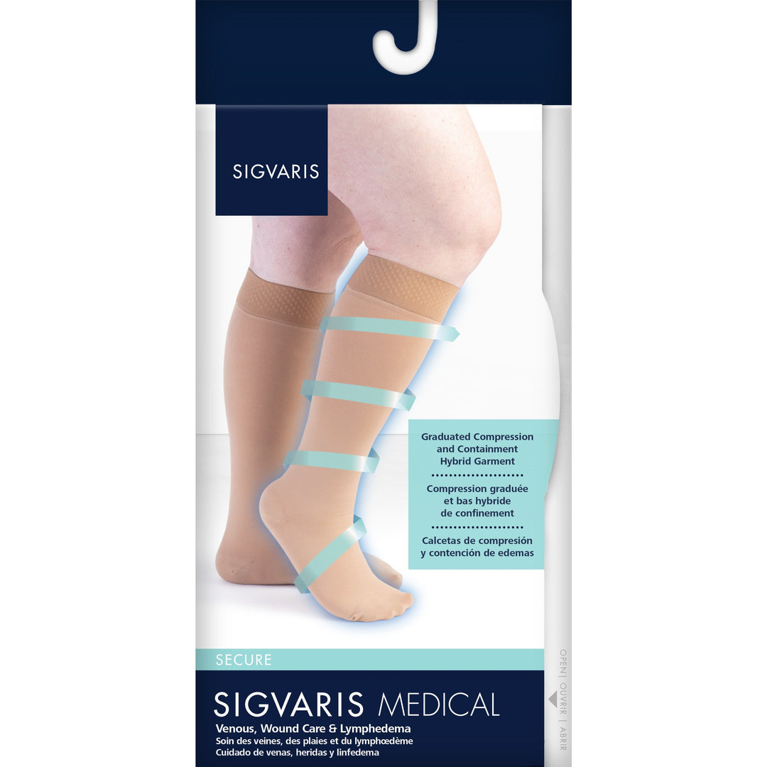 Sigvaris Secure feminino 20-30 mmHg na altura do joelho