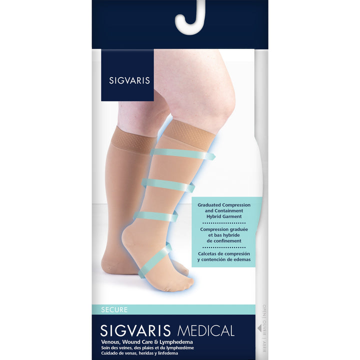 Sigvaris Secure - Medias hasta la rodilla para mujer (40-50 mmHg)