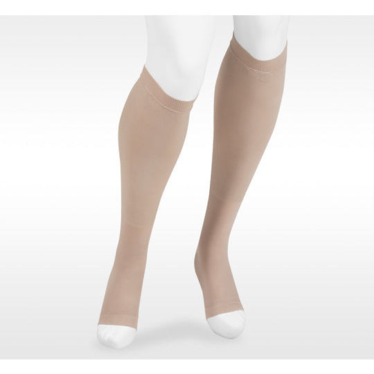 Juzo Dual Stretch hasta la rodilla 30-40 mmHg punta abierta, beige