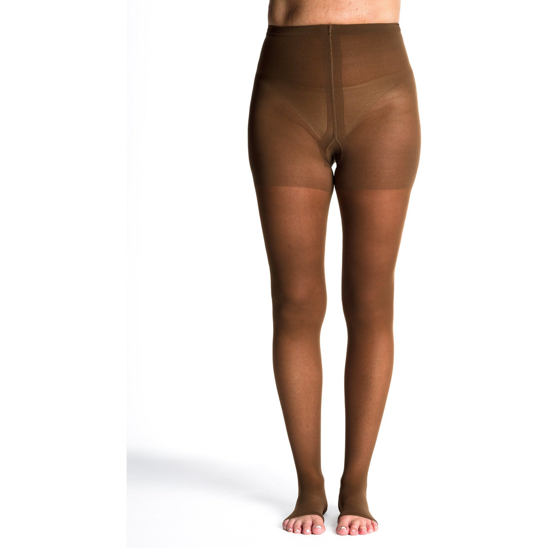 Sigvaris Sheer Collants à bout ouvert pour femme 30-40 mmHg Moka