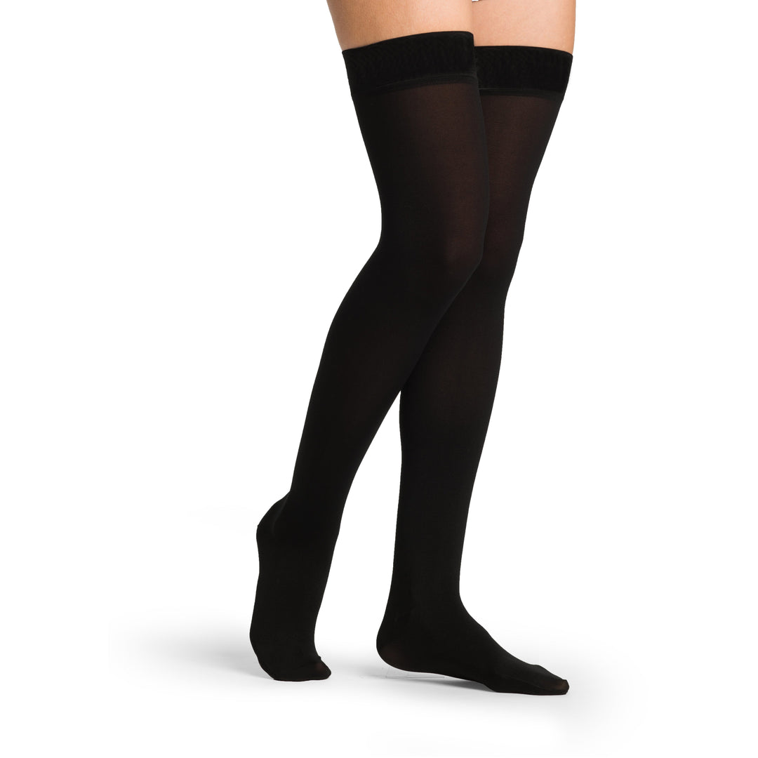 Sigvaris Opaque Women's 20-30 mmHg Thigh High, Black