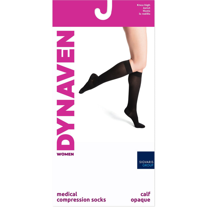 Dynaven Opaque 20-30 mmHg Knee High w/ Silicone Grip Top