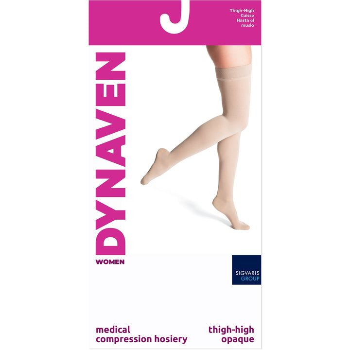 Dynaven - Medias hasta el muslo de 15 a 20 mmHg para mujer