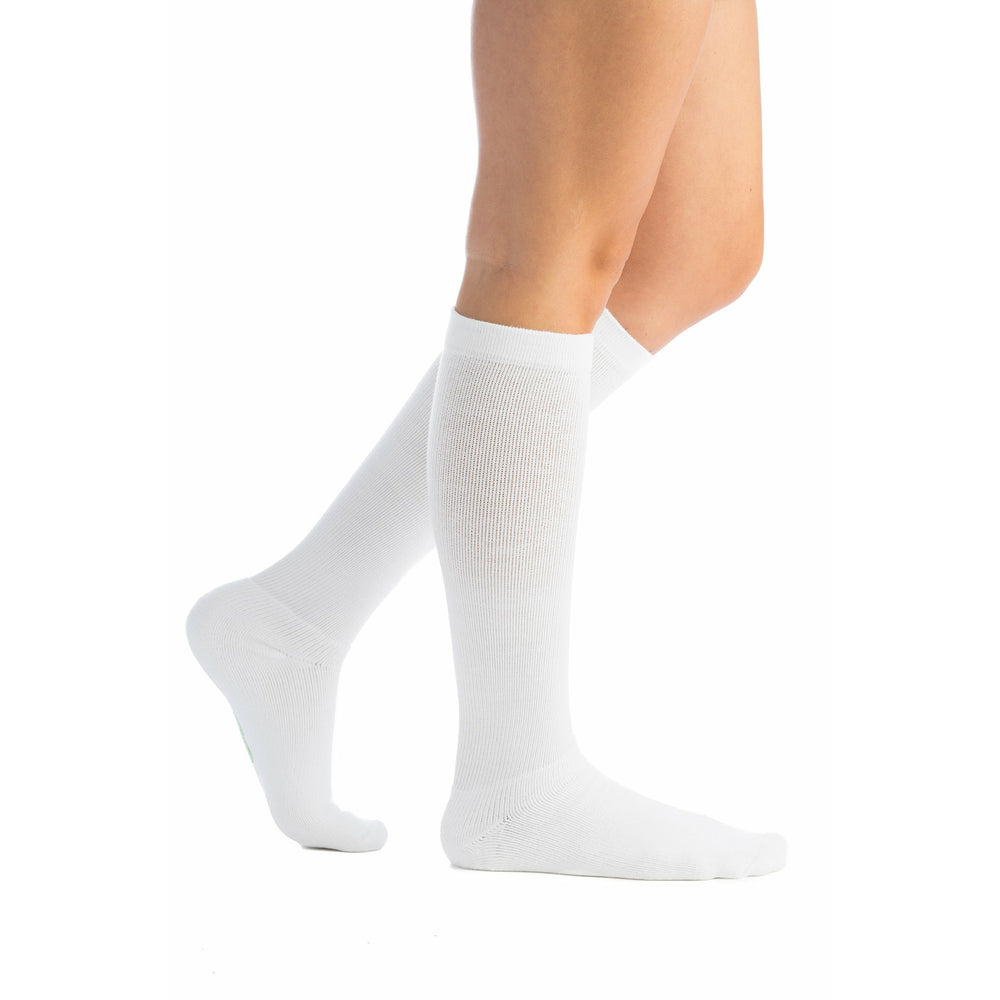 EvoNation Athletic Coolmax Chaussettes de compression 15-20 mmHg Blanc