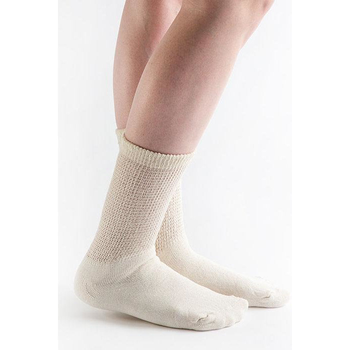 Doc Ortho Loose Fit Diabetic Crew Socks, 3 par, Clearance, Tan