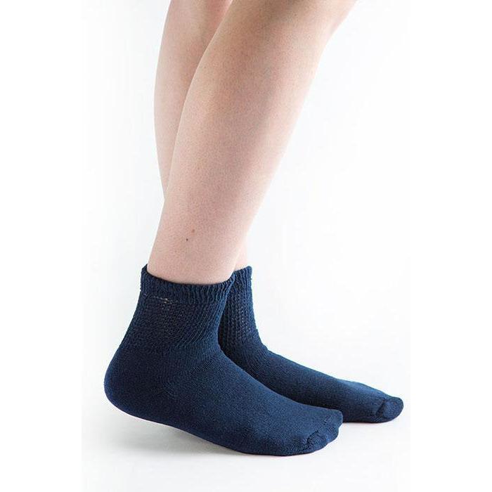 Chaussettes 1/4 pour diabétiques Doc Ortho Loose Fit, 3 paires, bleu marine