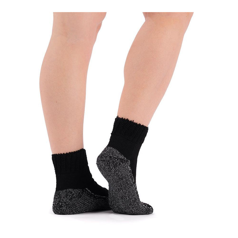 Doc Ortho chaussettes 1/4 antimicrobiennes décontractées et confortables pour diabétiques, noires, dos