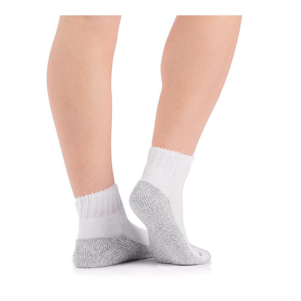 Doc Ortho Casual Comfort antimikrobielle Diabetiker-1/4-Crew-Socken, weiß, Rückseite