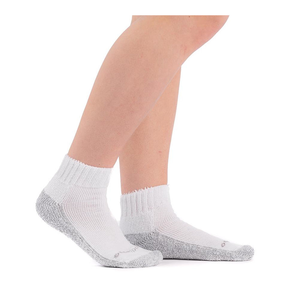 Doc Ortho chaussettes 1/4 antimicrobiennes décontractées et confortables pour diabétiques, blanches