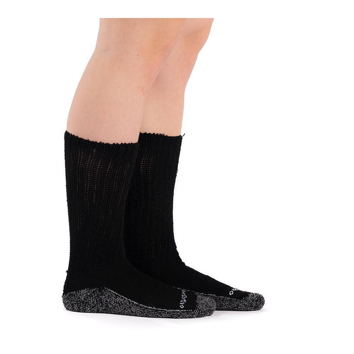 Doc Ortho casual comfort antimikrobielle diabetiske crew sokker, sorte, ryg