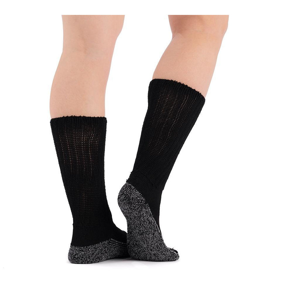 Doc Ortho Casual Comfort antimikrobielle Diabetiker-Crew-Socken, schwarz