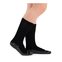 Doc Ortho Casual Comfort Antimicrobial Diabetic Crew Socks, White, Feet Flat