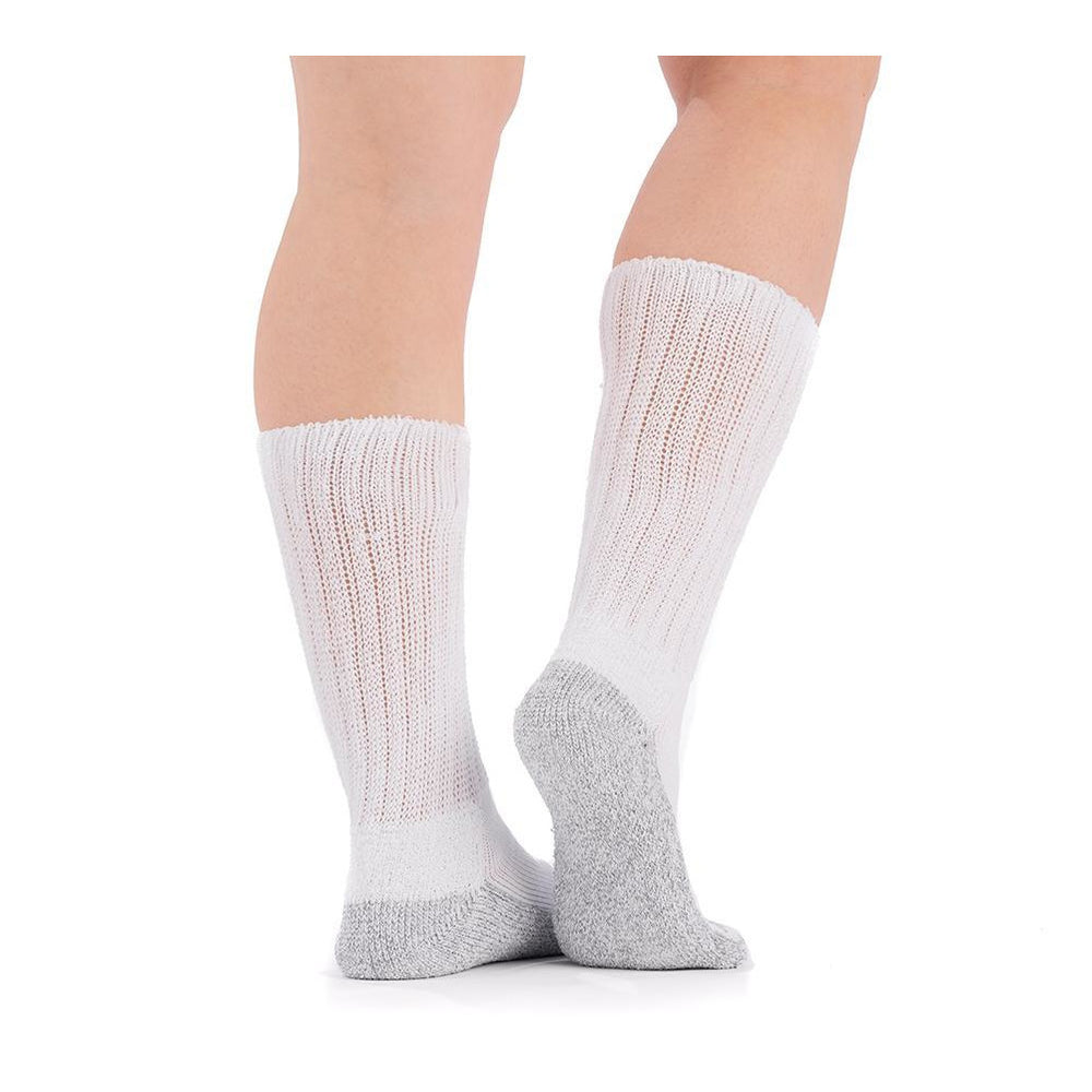 Doc Ortho Casual Comfort Antimicrobial Diabetic Crew Socks, White