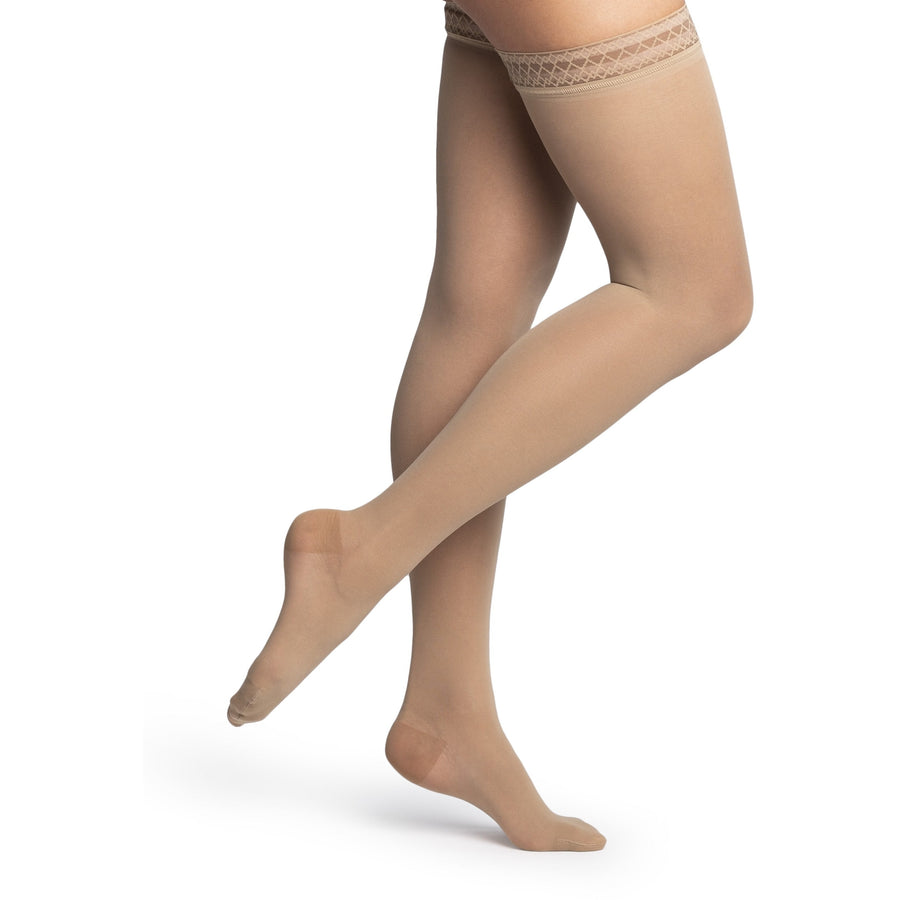 Dynaven Sheer Women's 20-30 mmHg Thigh High, Beige