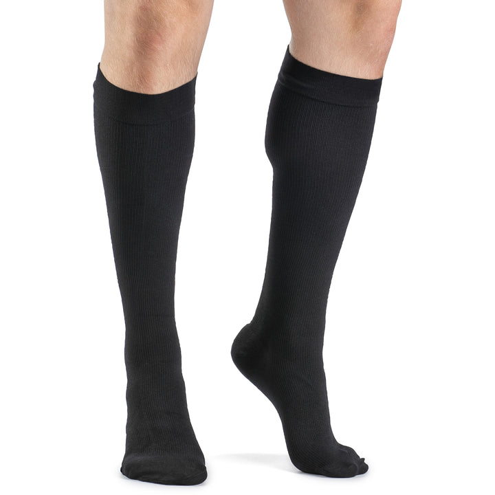 Dynaven - Medias hasta la rodilla para hombre, 30-40 mmHg, color negro