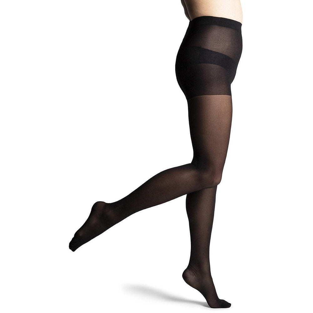 Meia-calça feminina Dynaven Sheer 15-20 mmHg, preta