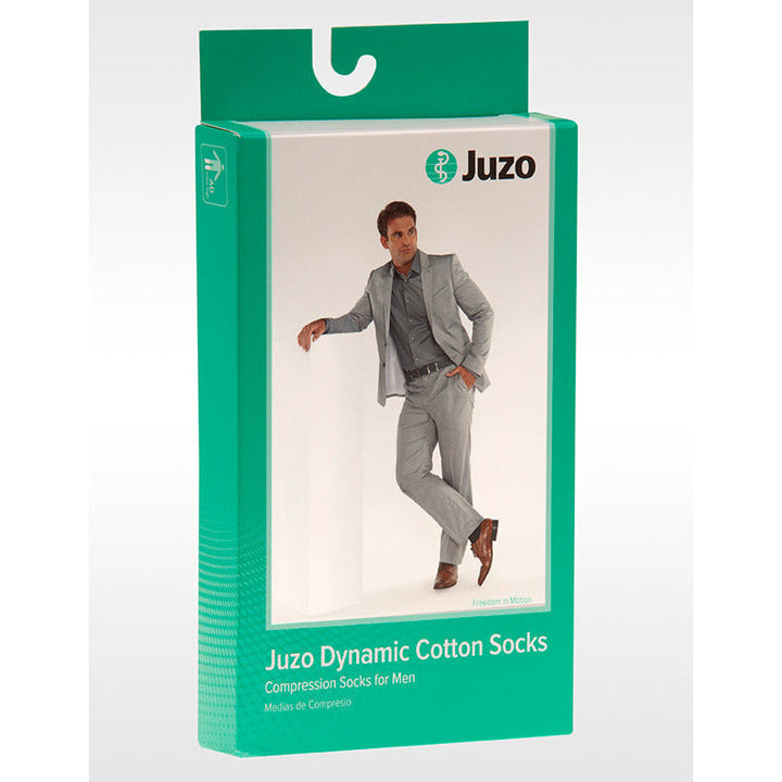 حذاء Juzo الرجالي الديناميكي القطني بطول الركبة 20-30 مم زئبق، صندوق