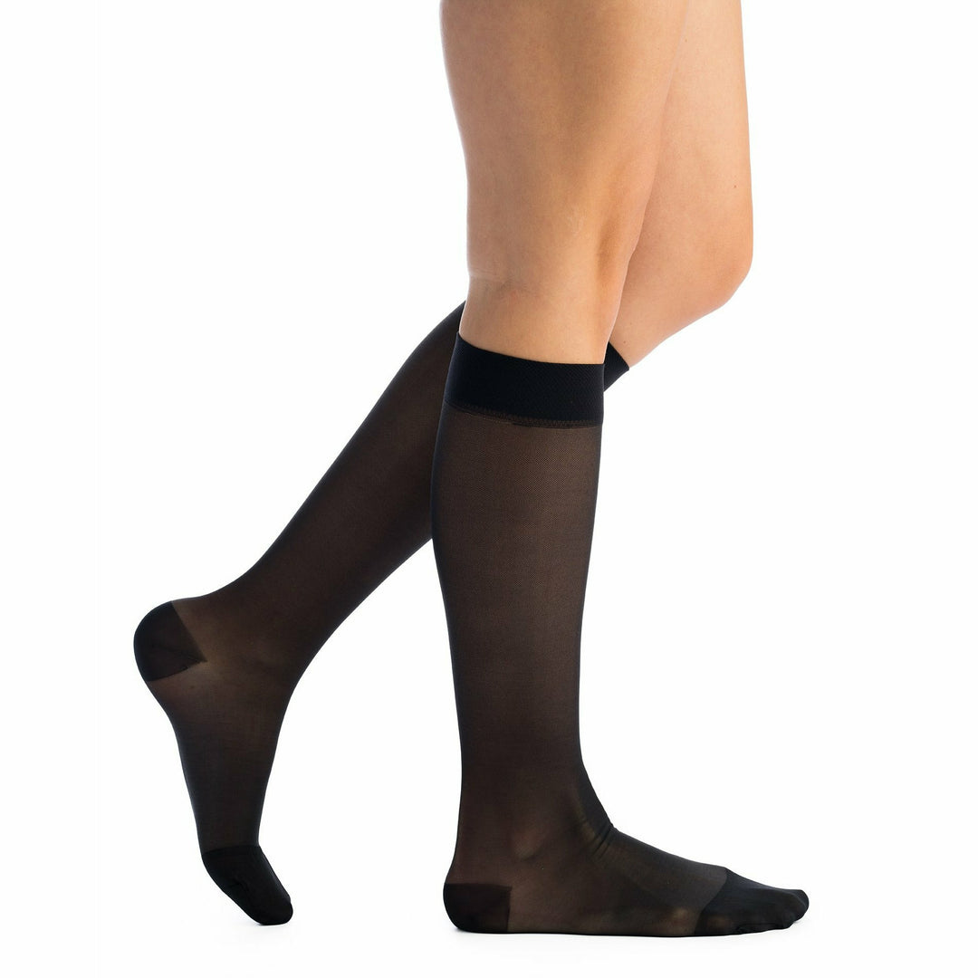 EvoNation Everyday Sheer 15-20 mmHg hasta la rodilla, negro