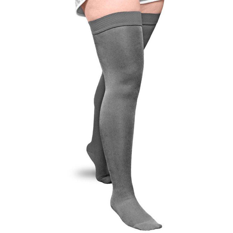 Solaris ExoSoft™ Thigh High 20-30 mmHg w/ Silicone Top, Black