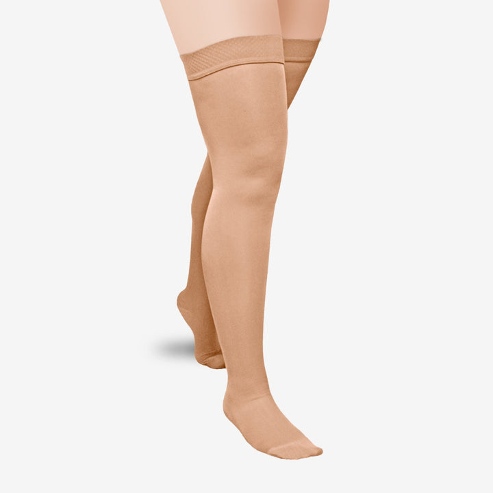 Solaris ExoSoft™ Cuisse haute 15-20 mmHg avec dessus en silicone, beige