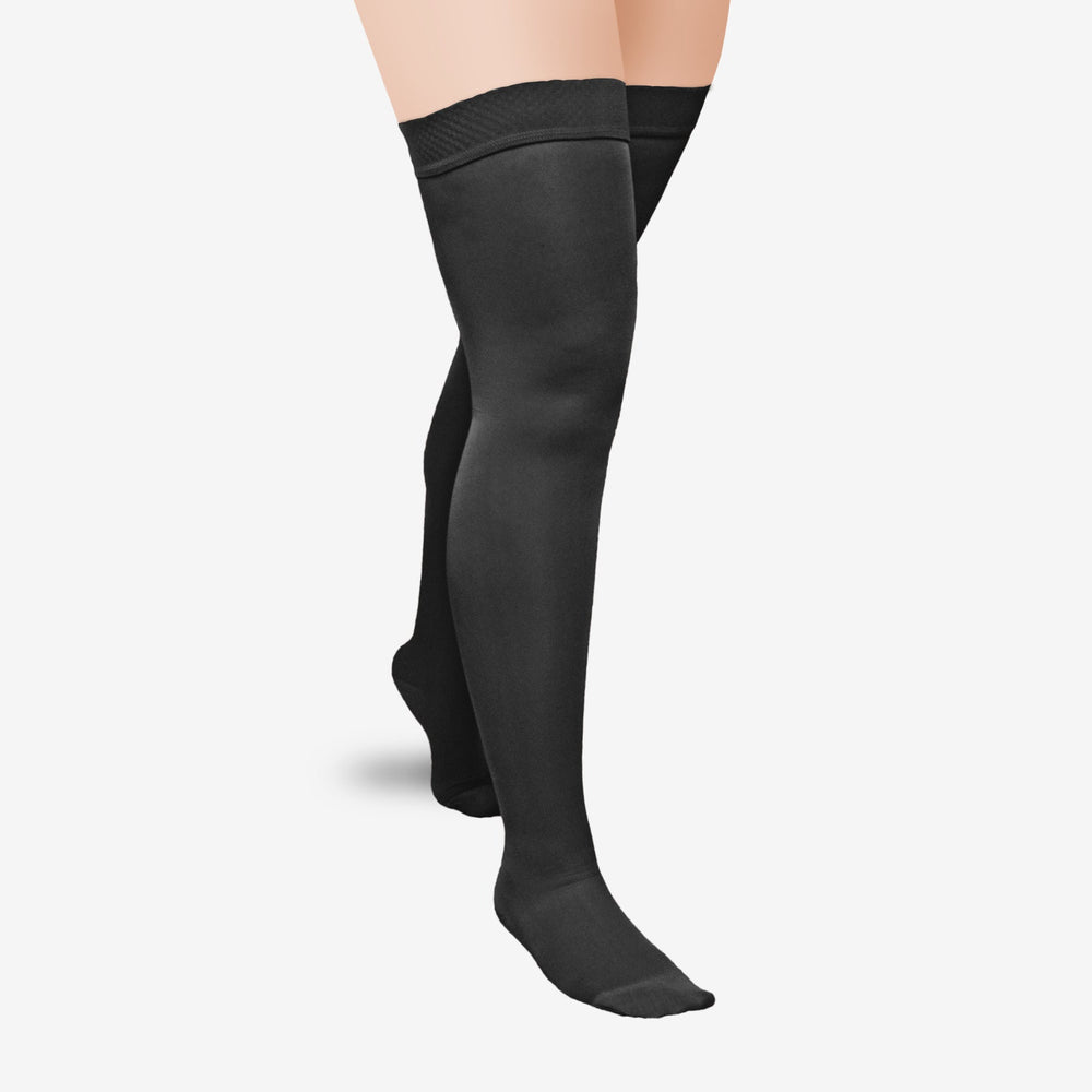 Solaris ExoSoft™ Thigh High 15-20 mmHg w/ Silicone Top, Black