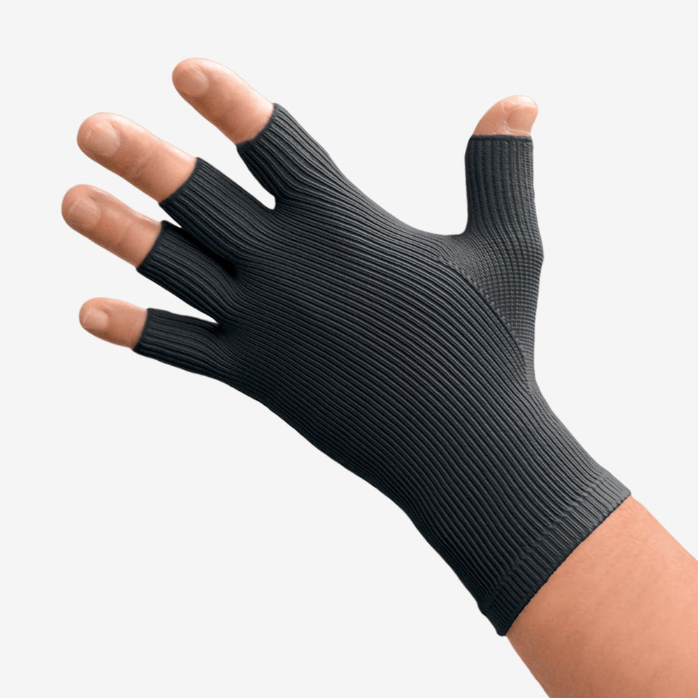 Solaris ExoStrong™-handske 20-30 mmHg, halvfinger, svart