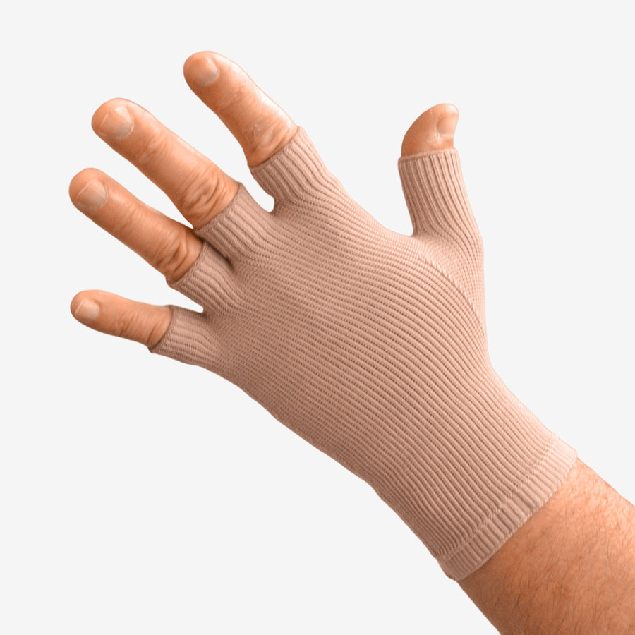Solaris ExoSoft™ Handschuh 20–30 mmHg, Viertelfinger, Beige