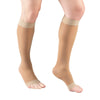 Truform Lites Damen-Kniestrümpfe mit offenem Zehenbereich, 15–20 mmHg, Hellbeige