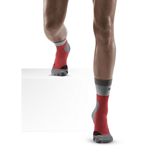 Hiking Light Merino Mid Cut Compression Socks, Women, Berry/Grey