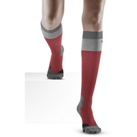 Hiking Light Merino Tall Compression Socks, Women, Berry/Grey