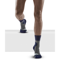 Hiking Merino Mid Cut Compression Socks, Women, Peacoat/Grey
