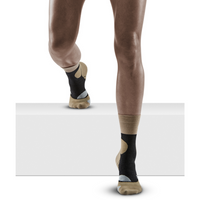 Hiking Merino Mid Cut Compression Socks, Women, Sand/Grey