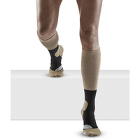 Hiking Merino Tall Compression Socks, Women, Sand/Grey