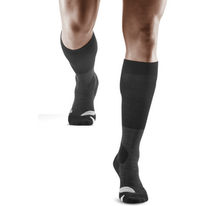 Hiking Merino Tall Compression Socks, Men, Stonegrey/Grey