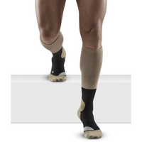 Hiking Merino Tall Compression Socks, Men, Sand/Grey