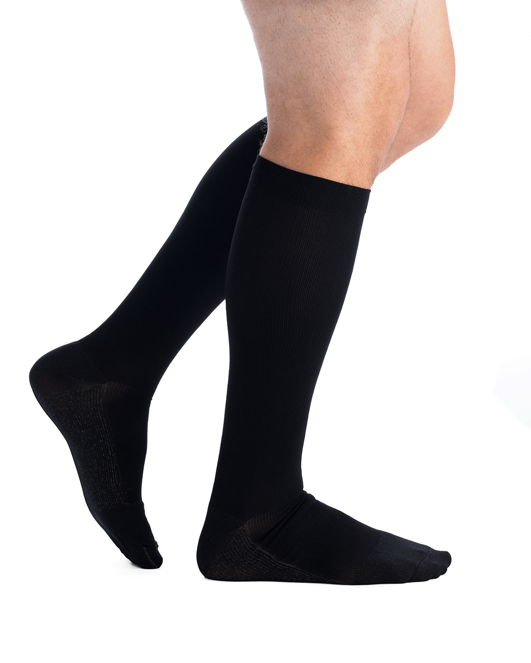 EvoNation Suela de cobre para hombre, 20-30 mmHg hasta la rodilla, lado negro