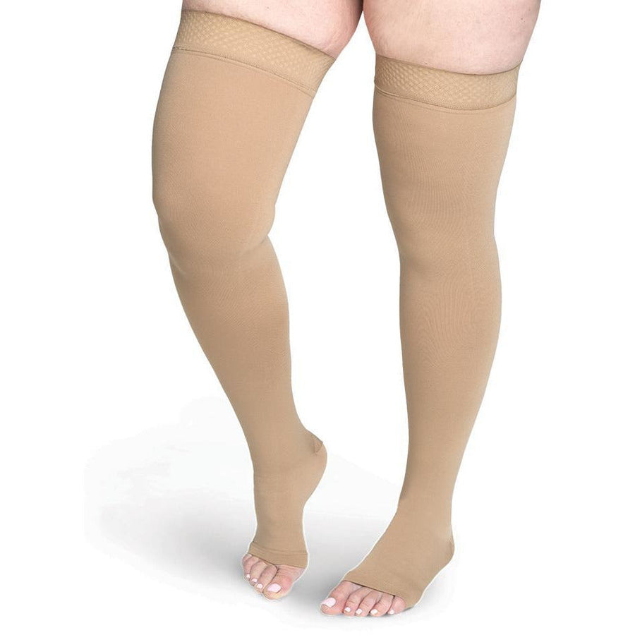 Sigvaris Secure 40-50 mmHg OPEN TOE Oberschenkelhoch, Beige