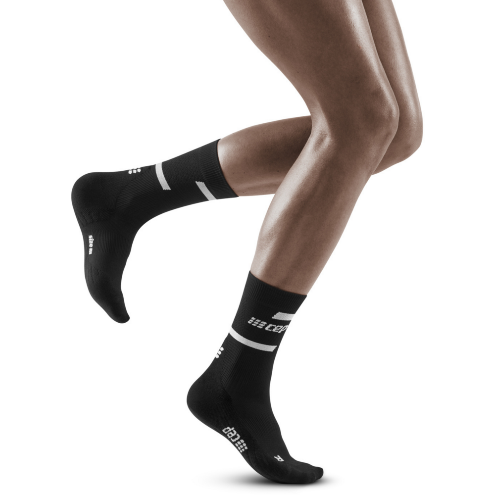 The run compression mi-coupe chaussettes 4.0, femme, noir