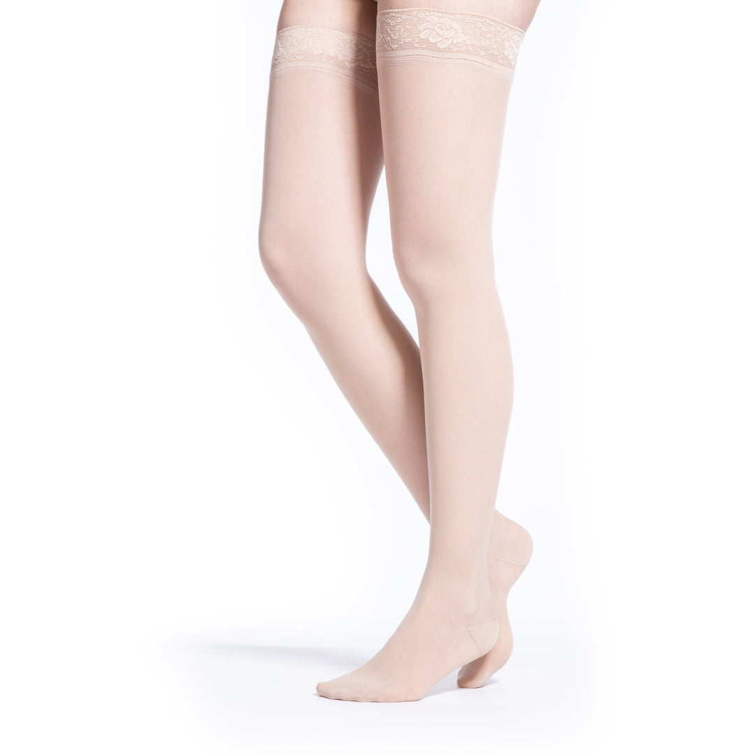 Sigvaris Sheer Women's 20-30 mmHg lår hög, varm sand