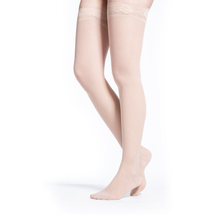 Sigvaris Sheer Damen 15-20 mmHg Oberschenkelhoher, warmer Sand