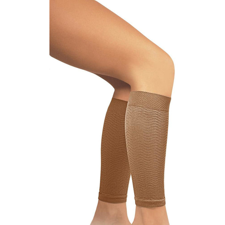 Mangas de compresión para piernas con micromasaje Solidea , beige oscuro