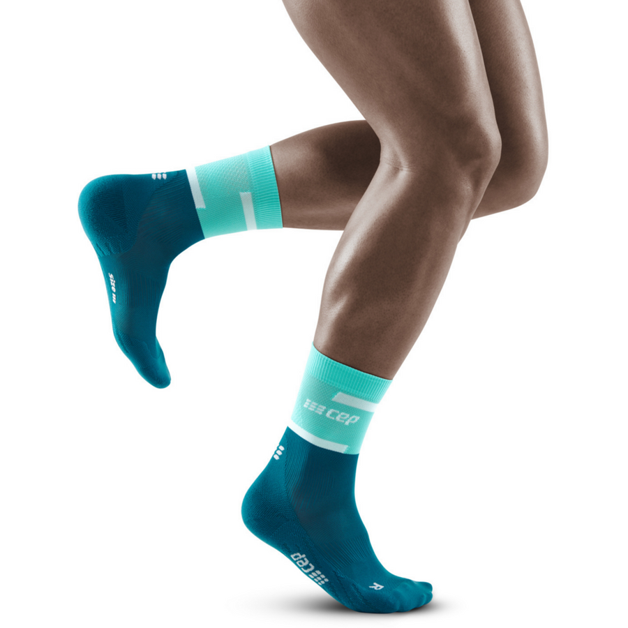 The run compression mi-coupe chaussettes 4.0, hommes, océan/pétrole