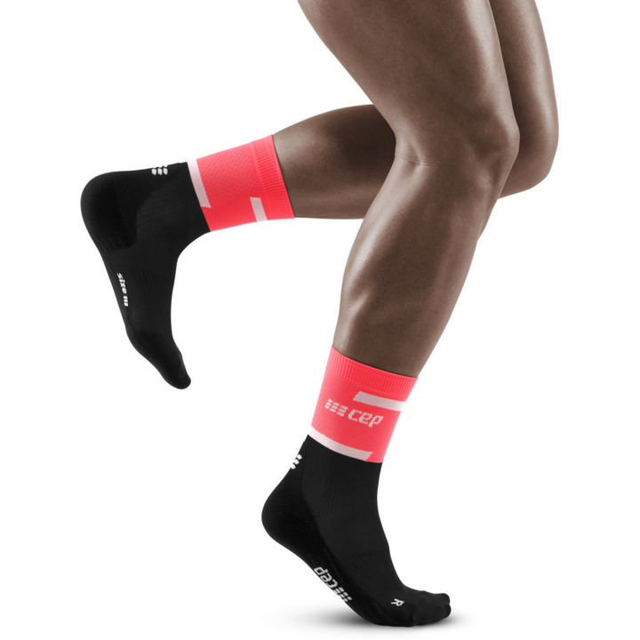 Run compression mid cut sokker 4.0, herre, pink/sort