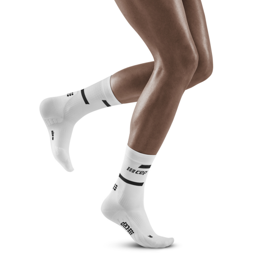Die Run Compression Mid Cut Socken 4.0, Damen, weiß