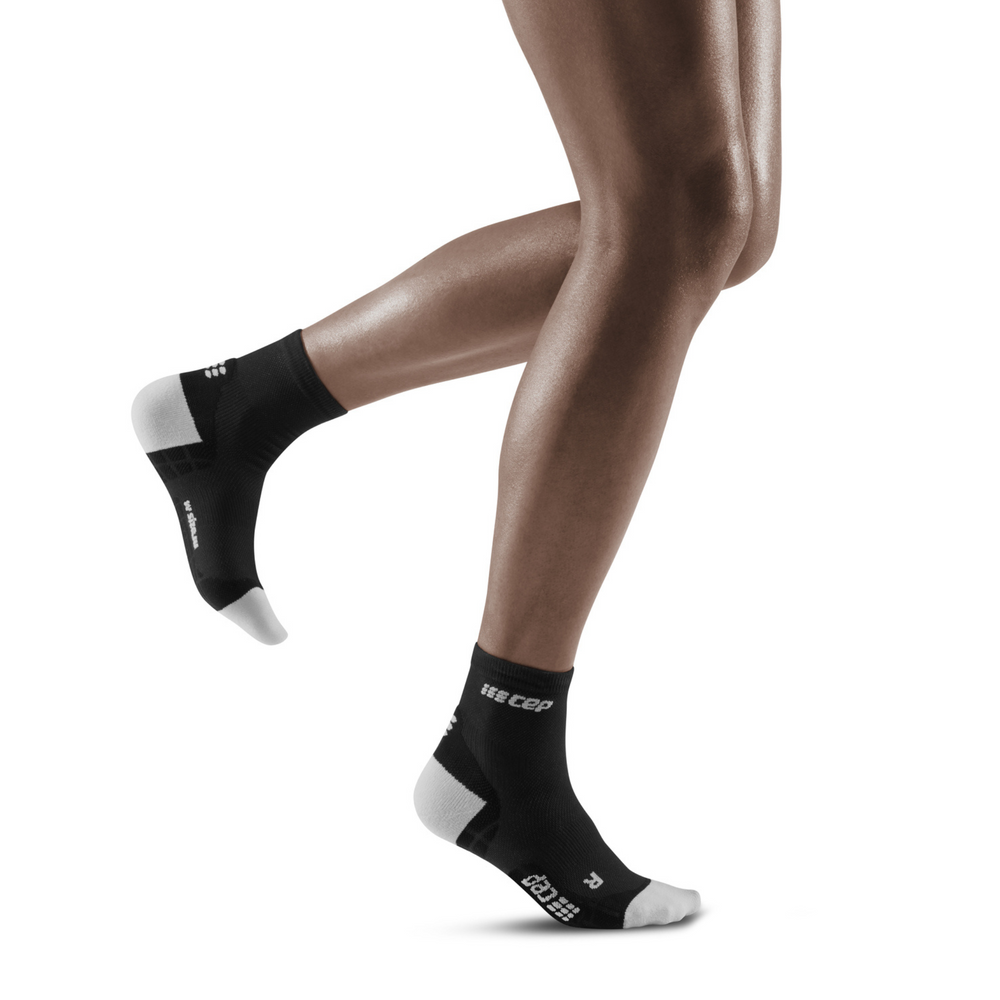 Chaussettes de compression courtes ultralégères, femme, noir/gris clair