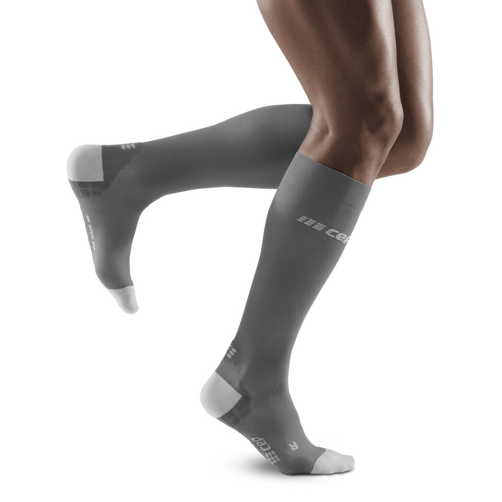 Chaussettes de compression hautes ultralégères, homme, gris/gris clair