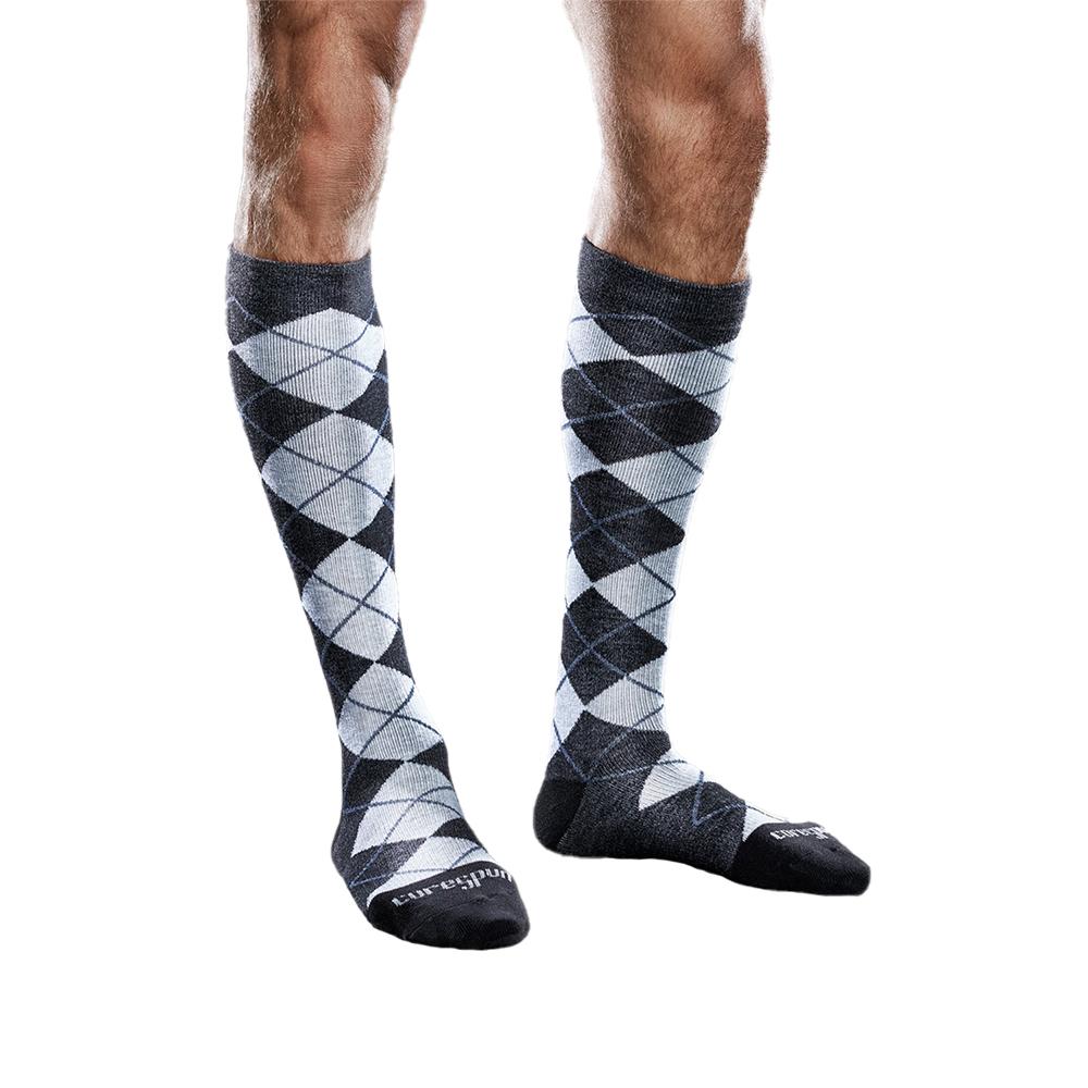 Calcetines de compresión hasta la rodilla de 10 a 15 mmHg con estampado Core-Spun, Slate Argyle