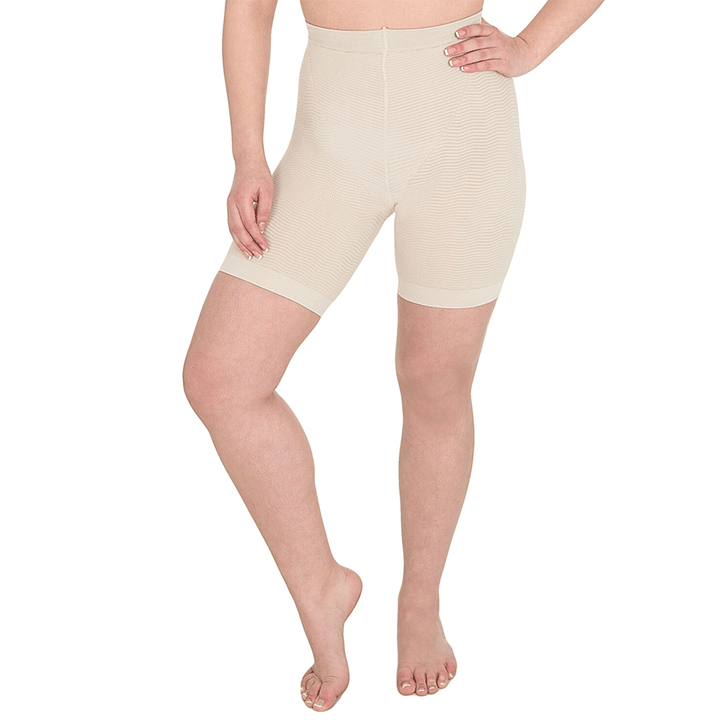 Solidea Active Massage - Pantalón corto de compresión para mujer, color crema