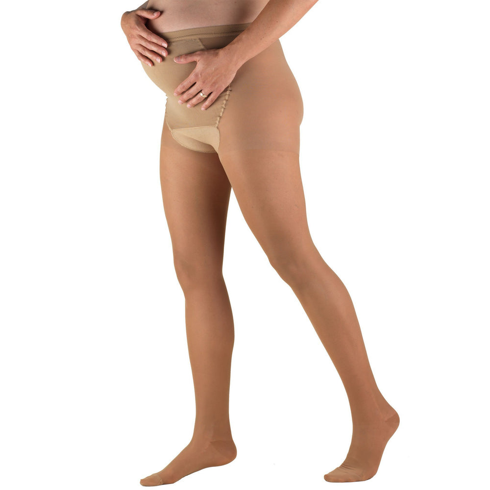 Truform Lites Pantimedias de maternidad para mujer, 15-20 mmHg, color beige