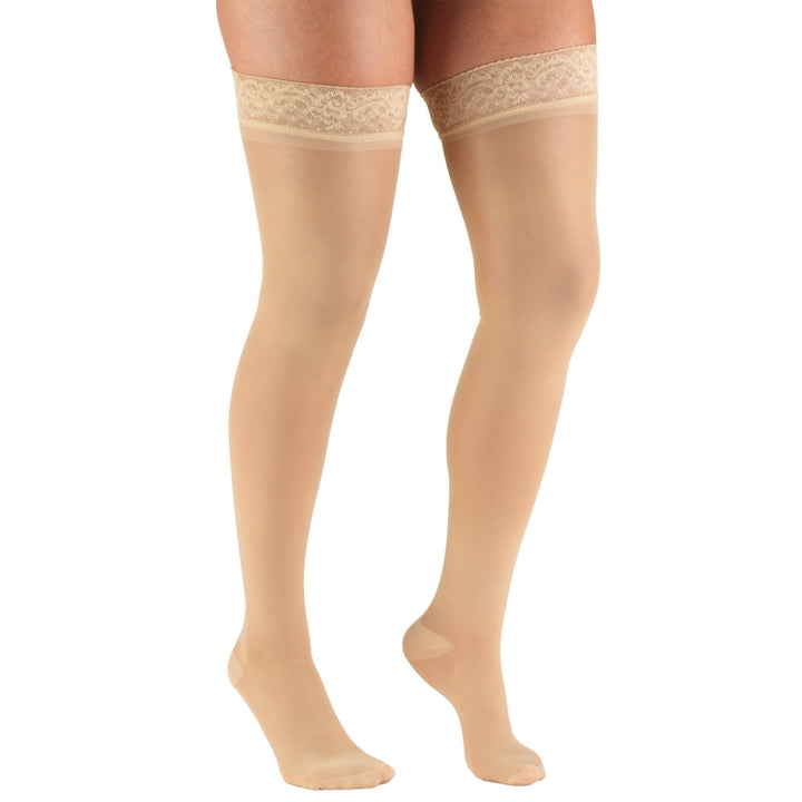 Truform TruSheer Women's 30-40 mmHg Thigh High, Beige